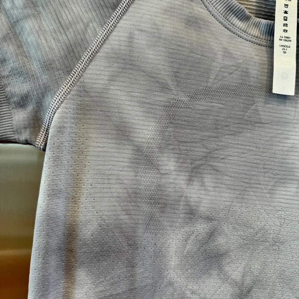 NWT Lululemon Swiftly Tech Short Sleeve Shirt 2.0 Marble Dye Rhino Grey Athletic